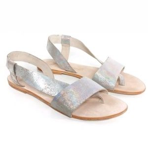 NWOT FREE PEOPLE Holographic Sandals Size 7